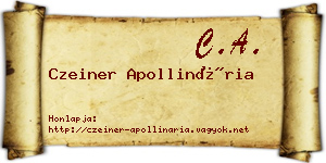 Czeiner Apollinária névjegykártya